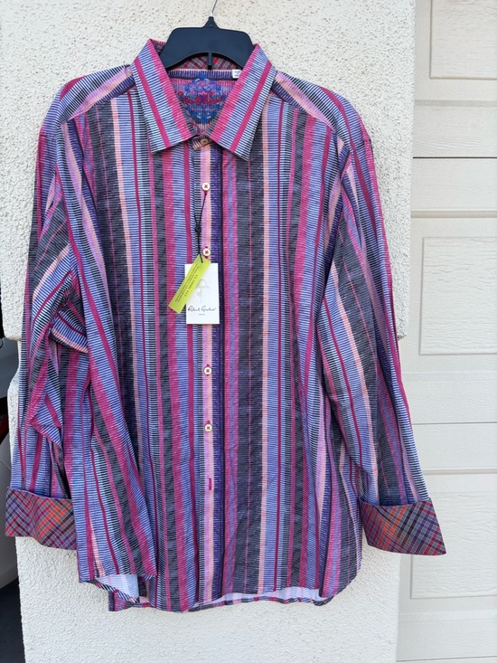 Robert Graham Other - Robert Graham Multicolor Purple & Pink Striped Button-Down Shirt